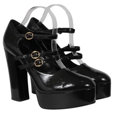 Pre-owned Celine Womens Melody Mary Jane Pumps Us 10.5 It 40.5 Black Patent Leather