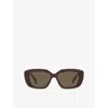 Celine Womens Purple Cl40216u Rectangle-frame Acetate Sunglasses