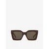 Celine Womens Red Cl4055in Rectangle-frame Acetate Sunglasses