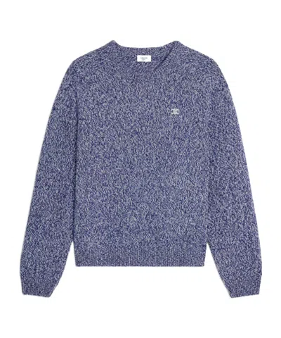 Celine Wool And Cashmere Blend Crew Neck Sweater In Blue