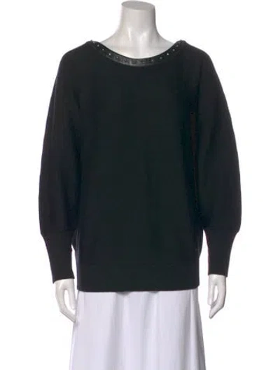 Pre-owned Celine Wool Bateau Neckline Sweater In Black