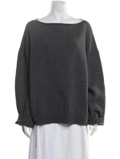 Pre-owned Celine Wool Bateau Neckline Sweater In Grey