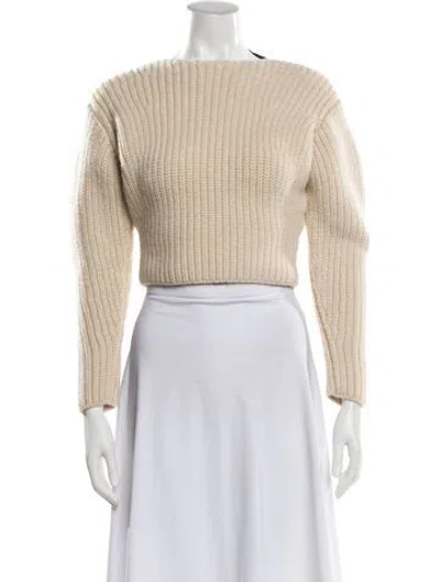 Pre-owned Celine Wool Bateau Neckline Sweater In Neutral