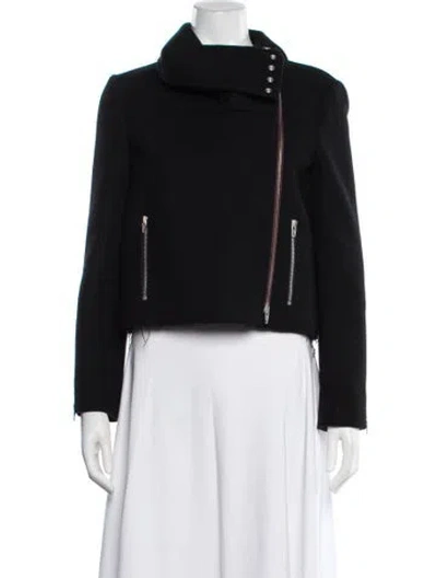 Pre-owned Celine Wool Biker Jacket In Black