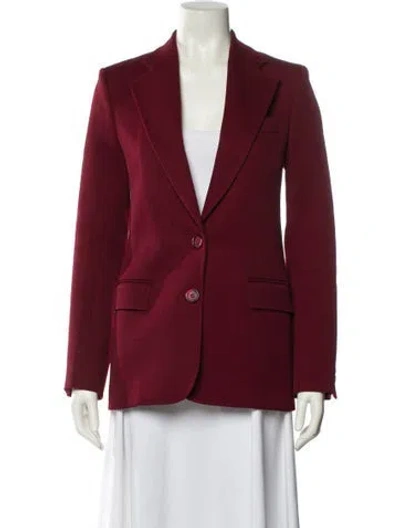 Pre-owned Celine Wool Blazer In Burgundy
