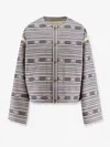 Celine Wool Blend Blazer With Triomphe Motif In Multi