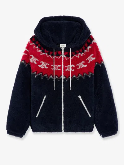 Celine Wool Blend Jacket In Blue