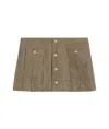 Celine Wool-blend Pleated Mini Skirt In Brown