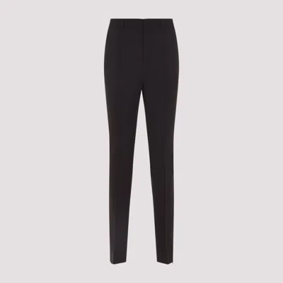 Celine Wool Blend Straight Leg Pants In Brown