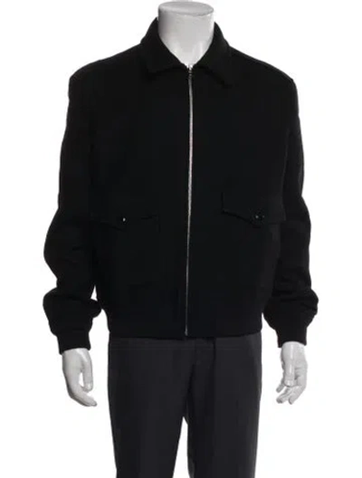 Pre-owned Celine Wool Bomber Jacket In Black