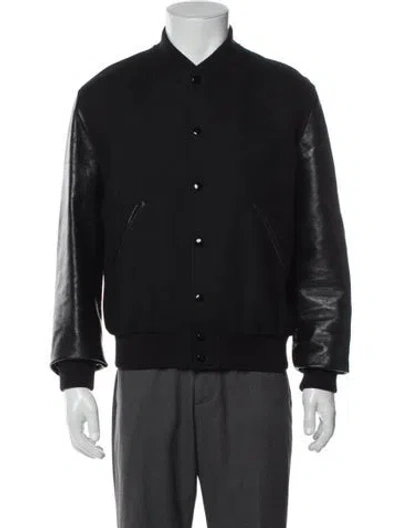 Pre-owned Celine Wool Bomber Jacket In Black