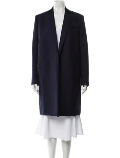 Pre-owned Celine Wool Coat In Blue
