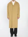 Celine Brushed Wool-felt Coat In Brown