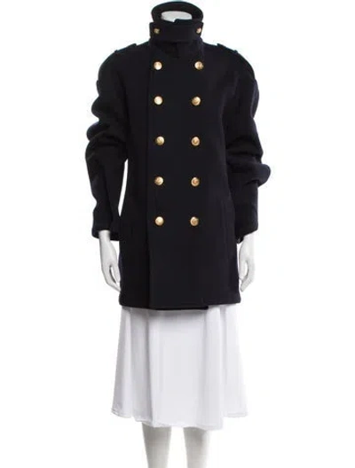Pre-owned Celine Wool Coat W/ Tags In Black