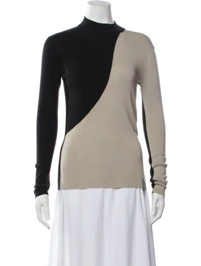 Pre-owned Celine Wool Colorblock Pattern Sweater In Black