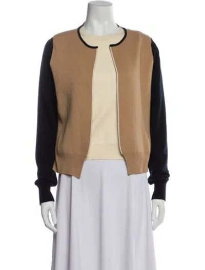 Pre-owned Celine Wool Colorblock Pattern Sweater In Brown