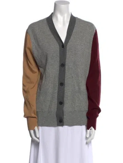 Pre-owned Celine Wool Colorblock Pattern Sweater In Gray