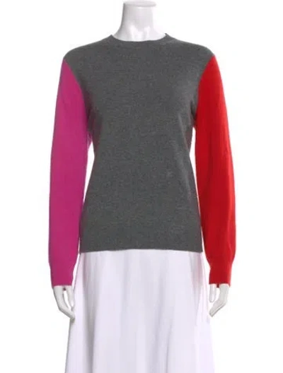 Pre-owned Celine Wool Colorblock Pattern Sweater In Gray