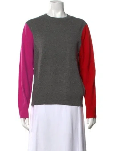 Pre-owned Celine Wool Colorblock Pattern Sweater In Grey