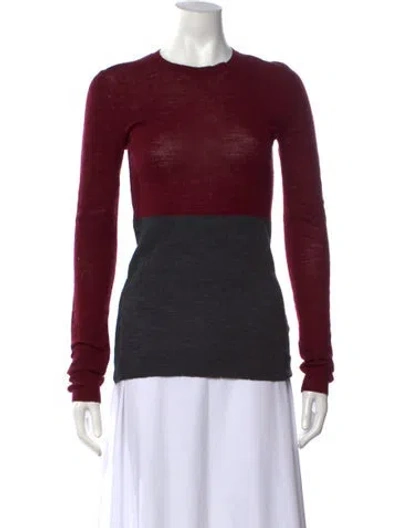 Pre-owned Celine Wool Colorblock Pattern Sweater In Red
