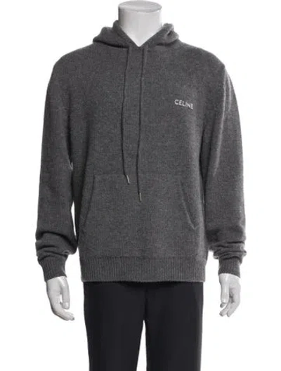 Pre-owned Celine Wool Crew Neck Hoodie In Gray