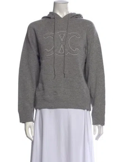 Pre-owned Celine Wool Crew Neck Hoodie In Grey