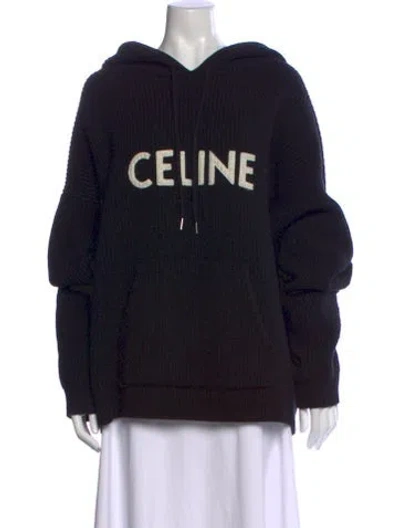 Pre-owned Celine Wool Crew Neck Sweater In Black