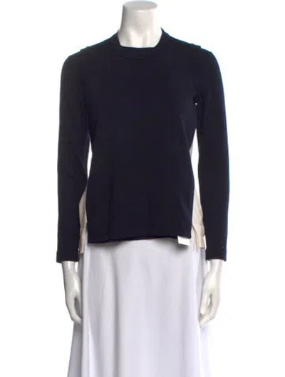 Pre-owned Celine Wool Crew Neck Sweater In Blue