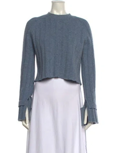 Pre-owned Celine Wool Crew Neck Sweater In Blue