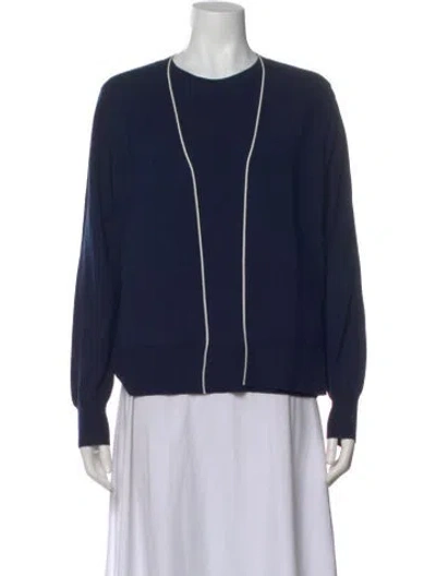Pre-owned Celine Wool Crew Neck Sweater In Blue