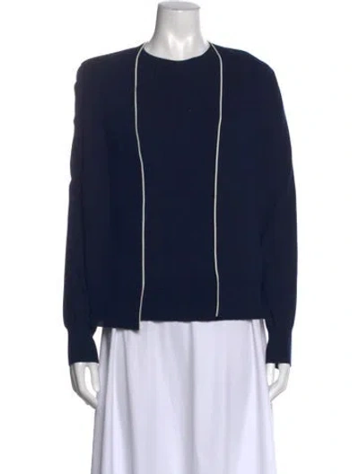 Pre-owned Celine Wool Crew Neck Sweater In Blue