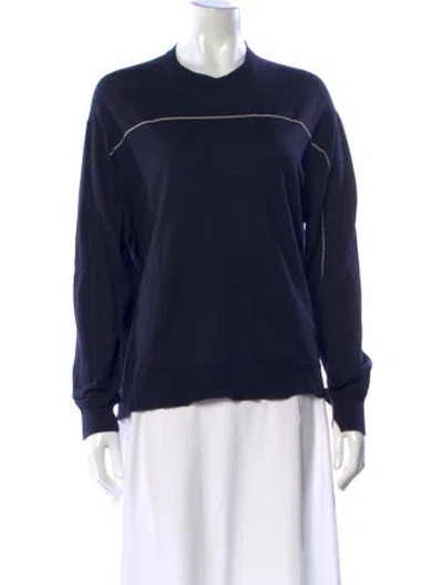 Pre-owned Celine Wool Crew Neck Sweater In Blue