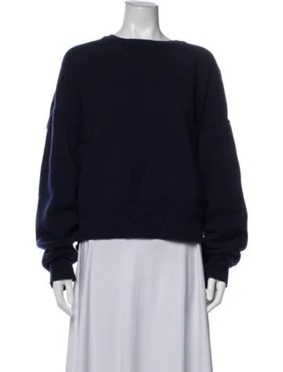 Pre-owned Celine Wool Crew Neck Sweater In Blue