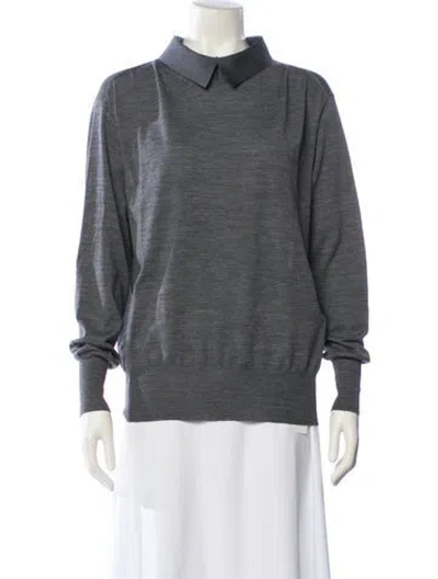 Pre-owned Celine Wool Crew Neck Sweater In Gray