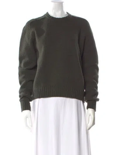 Pre-owned Celine Wool Crew Neck Sweater In Green