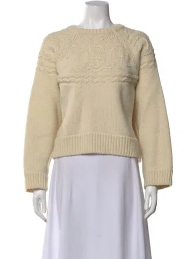 Pre-owned Celine Wool Crew Neck Sweater In Neutral
