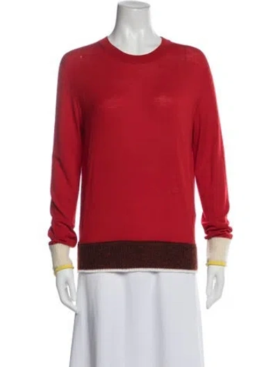 Pre-owned Celine Wool Crew Neck Sweater In Red