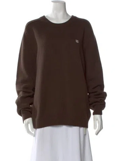 Pre-owned Celine Wool Crew Neck Sweater W/ Tags In Brown