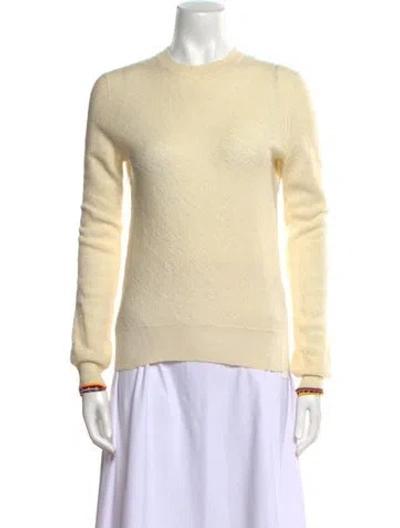 Pre-owned Celine Wool Crew Neck Sweater In White