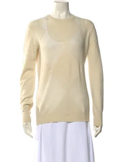 Pre-owned Celine Wool Crew Neck Sweater In White