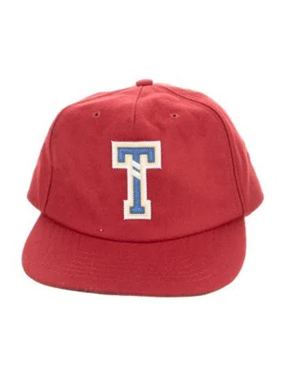 Pre-owned Celine Wool Embroidered Baseball Cap In Red