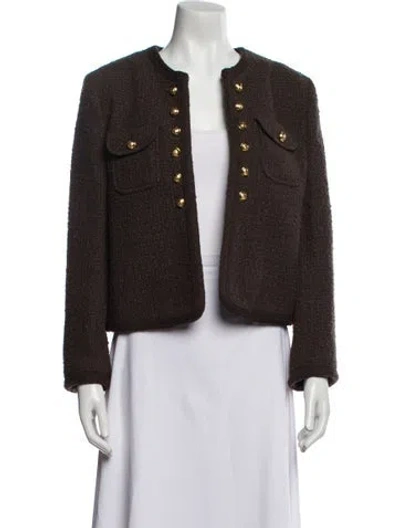 Pre-owned Celine Wool Evening Jacket In Brown