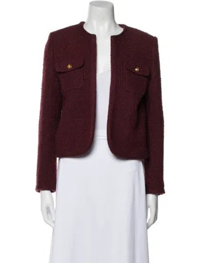 Pre-owned Celine Wool Evening Jacket In Burgundy