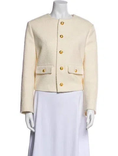 Pre-owned Celine Wool Evening Jacket In Neutral