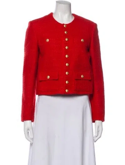 Pre-owned Celine Wool Evening Jacket In Red