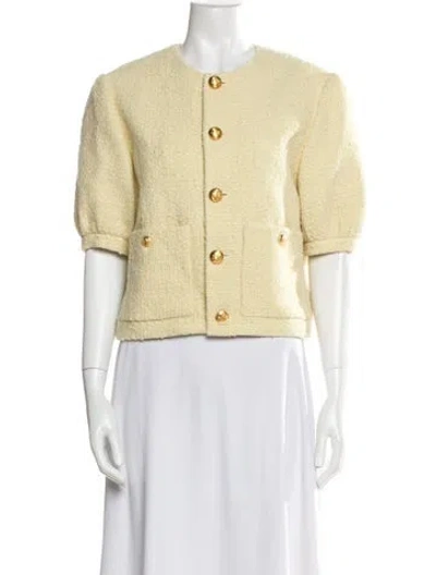 Pre-owned Celine Wool Evening Jacket In Yellow