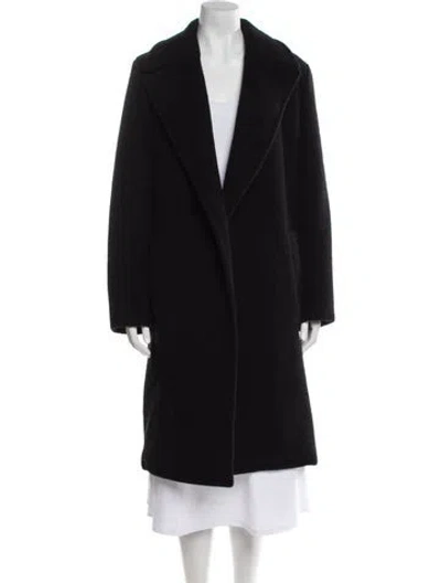Pre-owned Celine Wool Faux Fur Coat In Black