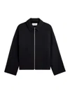 Celine Logo-embroidered Wool-felt Jacket In Black