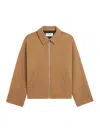 Celine Logo-embroidered Wool-felt Bomber Jacket In Brown