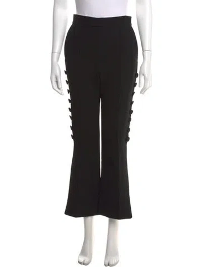 Pre-owned Celine Wool Flared Pants In Black